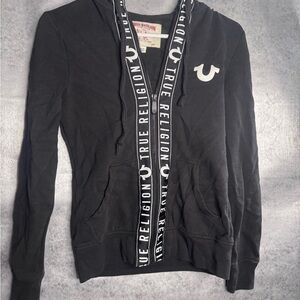 True Religion women’s XS Black zip up Hoodie.